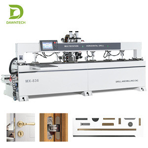 Centre de perçage et de fraisage de panneaux de porte CNC à 6 axes certifié CE avec double axe X/Y et 45° °   Axe angulaire - Longueur maximale 3080 mm, épaisseur 70 mm - Product Image 1