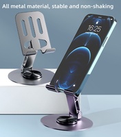 Support de téléphone portable en métal, rotation à 360 degrés, réglage pliable, support de tablette de bureau pour téléphone portable
