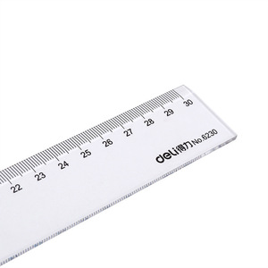 Regla de Plástico Transparente Deli de 30 cm, Herramienta de Dibujo para Estudiantes - Product Image 5
