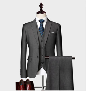 <strong>3</strong>-piece English Style Wedding Banquet Business Formal <strong>Suit</strong> Single-row <strong>Button</strong> Noly <strong>Suit</strong> for Men - Product Image 2