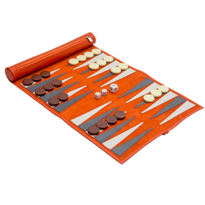 Đá Cẩm Thạch đầy màu sắc và kim loại PU da backgammon <span class=keywords><strong>Board</strong></span> cổ điển Roll-up cờ vua thiết lập giải trí trò chơi hội đồng quản trị - Product Image 3