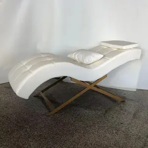Beauty Spa Salon Bed Witte Boogvormige Massagetafels Leggen Gebogen Oog Wimperbed
