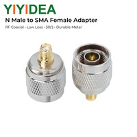 Adaptateur RF coaxial N mâle vers SMA femelle 50 Ohms, construction en cuivre pur, faible perte pour antenne radio et communication sans fil