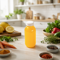 Canette en plastique transparent de qualité alimentaire de 350ml avec couvercle antivol, utilisée pour les boissons gazeuses et le jus de vinaigre, personnalisable