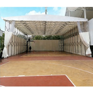 Auvent coulissant imperméable, ignifuge et résistant aux UV pour extérieur - Tente mobile, pliable, télescopique en PVC - Auvent pliable - Product Image 1