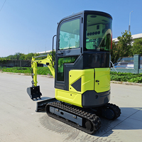 Mini-excavatrice Derette certifiée EPA de 1,5 tonne avec moteur Kubota, excavatrice compacte sur chenilles hydraulique pour petits travaux de construction