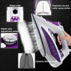 Plancha Eléctrica de 2200w con Suela de Cerámica, Vertical, Profesional, con Vapor, Rociador de Agua y Tanque de Agua de 360ml - Product Image 6