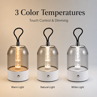 Lampe de bureau LED moderne portable sans fil 5V à batterie, ambiance bulle, protection oculaire, intensité réglable, commande tactile, pour lecture et chambre à coucher