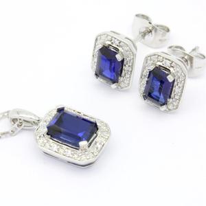 สร้อยคอพร้อมจี้เพชรพลอยไพลินทองคำขาว 18K 14K 9K ดีไซน์คลาสสิก เรียบหรู สำหรับผู้หญิง เหมาะสำหรับโอกาสครบรอบ งานหมั้น งานแต่งงาน และงานเลี้ยง - Product Image 5