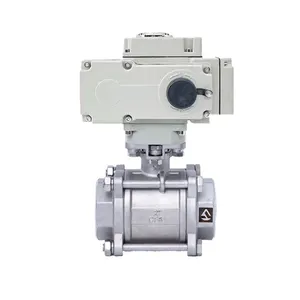 15mm 20mm On/Off Type 12v 24v Dc Electric Actuator 3 Pieces Thread Water Flow Motorized Control Motor Ball Valve