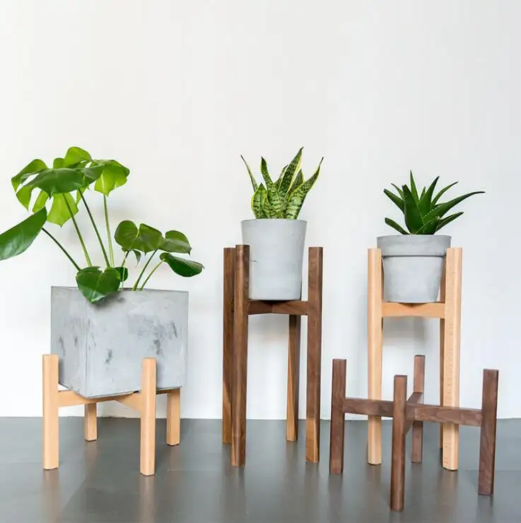 2020 Fashionable amazon Wood Plant Stand For Indoor Garden With Short leg Flower Pot Stand