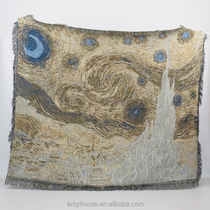 Home Deco Van Gogh's Starry Sky Throw Blanket Couverture tissée Tapisserie OPP Bag Wearable Blanket Livraison rapide Pas cher Vintage Sofa - Product Image 2