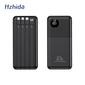 10000mAh Mini ngân hàng điện cầm tay trạm 22.5 Wát sạc nhanh 4 Cáp Micro USB giao diện đầu vào Li-polymer pin - Product Image 1