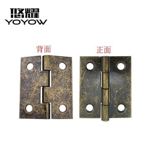 Charnières en fer Yoyow 44x36.5x1mm, quincaillerie pour porte d'armoire, charnière de meuble avec finition plaquée - Product Image 1