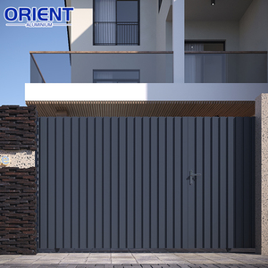 <span class=keywords><strong>Portail</strong></span> coulissant en aluminium noir mat pour cour, avec panneaux horizontaux, pour l'intimité, anti-rouille, pour entrée de garage, avec moteur en option - Product Image 4