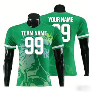 Ropa Deportiva Personalizada <span class=keywords><strong>de</strong></span> Fútbol Americano, <span class=keywords><strong>Camiseta</strong></span> con Impresión Digital por Sublimación, 100% Poliéster, Transpirable y que Absorbe la Humedad - Product Image 1
