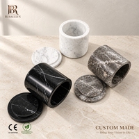 Pot à bougie en marbre, porte-bougie en marbre, pierre naturelle, jade, aromathérapie, pot à bougie rond parfumé avec couvercle