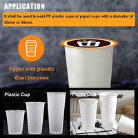 Film d'étanchéité en rouleau pour gobelets en plastique, film scellant pour gobelets à thé au lait en PP, film thermoscellant PET/PE facile à décoller