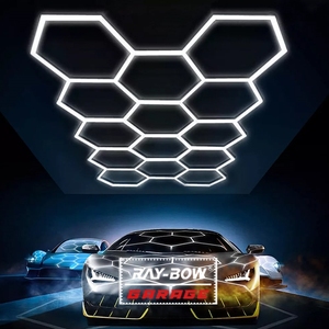 Cá tính tự làm hình lục giác hình dạng đèn chùm <span class=keywords><strong>LED</strong></span> tổ ong văn phòng Internet cafe phòng tập thể dục công nghiệp loại trần ánh sáng mặt dây chuyền - Product Image 6