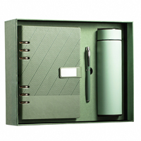 Ensemble cadeau promotionnel d'entreprise, carnet à couverture rigide en cuir orange A5 personnalisé avec stylo et bouteille d'eau