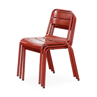 Chaise de bistrot empilable en métal, résistante aux intempéries, anti-rouille, en fer, pour restaurant commercial, café, terrasse, jardin