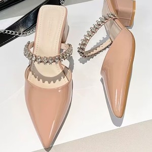 Nuove Ciabatte Estive di Lusso Stile Fata a Punta con Tacco Alto e Fibbia, Modello Francese Nude, Vendita Diretta - Product Image 4