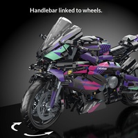Set de Construcción de Motocicleta Cyberpunk, Bloques de Plástico ABS para Niños, Juguete DIY Compatible con Modelos y Adornos