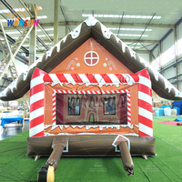 Maison gonflable de Noël en forme de maison de pain d'épices certifiée CE WINSUN avec trampoline, imperméable et facile à installer pour la location d'événements de fin d'année