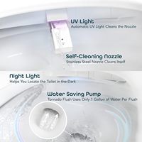 Série 6000 – Toilette intelligente japonaise avec bidet intégré, ouverture/fermeture mains libres, eau chaude instantanée, séchoir à siège inclus, fixation au sol