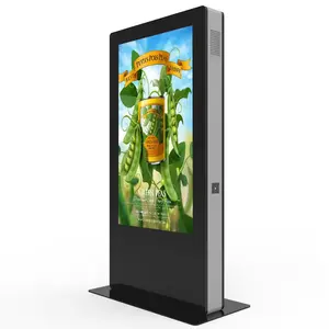 Outdoor Digital Kiosk 55 Inch LCD Screen 4K UHD Media Player Way Finding Signage Waterproof Ads Digital Signage For Business
