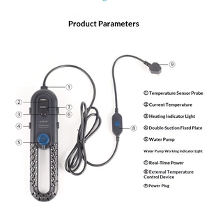 Riscaldatore Ecologico Serie AH SunSun con Termostato Intelligente a Inverter, Display a Doppia Alimentazione, in Acciaio Inox Antideflagrante per <span class=keywords><strong>Acquario</strong></span> - Product Image 6