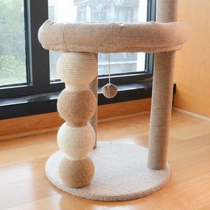 Kinghon 4 In1 Small <b>Cat</b> <b>Tree</b> Natural Sisal <b>Scratching</b> <b>Post</b> with Tower and Track Ball Soft Perch Bed <b>Cat</b> <b>Tree</b> - Product Image 3