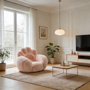 <span class=keywords><strong>Fauteuil</strong></span> en forme de patte d'animal, style nordique, en peluche, <span class=keywords><strong>fauteuil</strong></span> <span class=keywords><strong>club</strong></span>, design d'intérieur haut de gamme, meubles de loisirs, canapé simple - Product Image 6