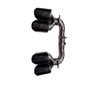 Embouts d'échappement quadruples en titane noir de haute qualité à trois couches, adaptés à la Porsche Cayenne 9Y0253823DT 9Y0253824DT 9Y0044201E - Product Image 1