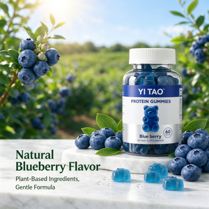 Gomitas de proteína OEM/ODM bajas en azúcar y altas en proteínas, apoyan la recuperación muscular, energía diaria, sabor a arándano, suplemento dietético. - Product Image 5