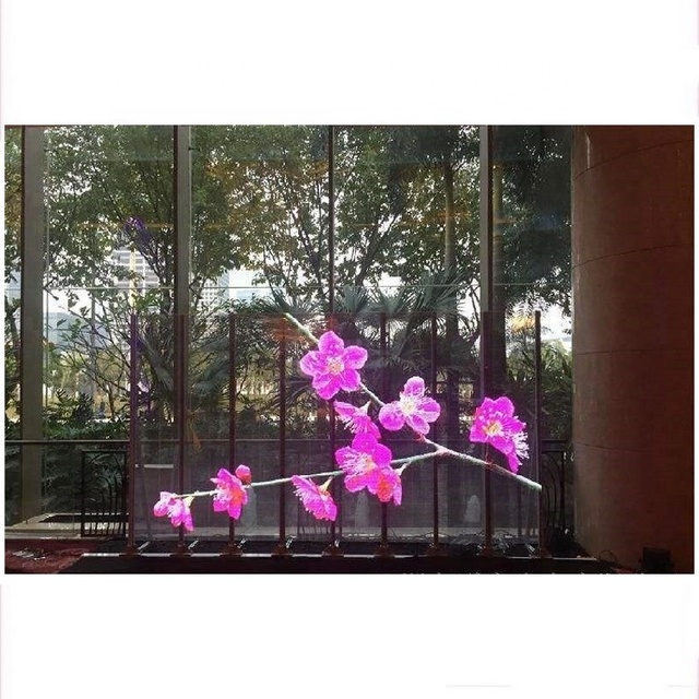 LED Transparent Screen for Glass Wall Module Full Color LED Transparent Panel Animation Support for Shopping Mall Retail Store
