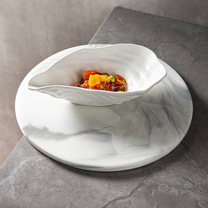 2024 thiết kế mới sứ không thường xuyên Bát khách sạn Matte trắng độc đáo đồ sành sứ nhà hàng nghệ thuật trang trí nội thất hàu Shape gốm Bát - Product Image 4