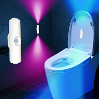 Lampe de placard à double tête avec capteur de mouvement, éclairage sous évier de cuisine, lumière du coucher du soleil rechargeable, blanc ou RGB en option