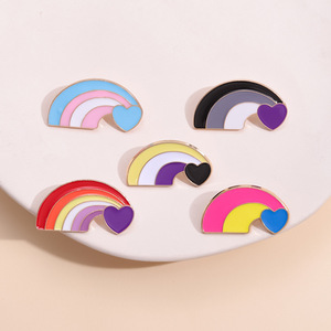 LGBT mineli yaka rozeti eşcinsel Pansexual Asexual Bisexual gendergay olmayan ikili gökkuşağı renk mini bayrakları metal sert yumuşak emaye iğne - Product Image 5