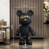 Grande statue d'ours moderne, décoration d'intérieur, tirelire de dessin animé, ornement de sol pour salon, décoration de meuble TV