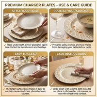 Assiette de présentation ronde de luxe moderne en PP durable de 13 pouces, pigmentée, avec motif personnalisé pour dîners de mariage et événements de steak
