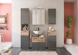 Moderno Design tedesco cinque pezzi bagno mobile lavabo X12B8B05 con lavandino per lo stoccaggio e lo stile - Product Image 2