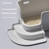 Bac à litière moderne en PP de 10kg avec un design facile à nettoyer Bac à litière en plastique Top Open 20L Inner Space Kitty