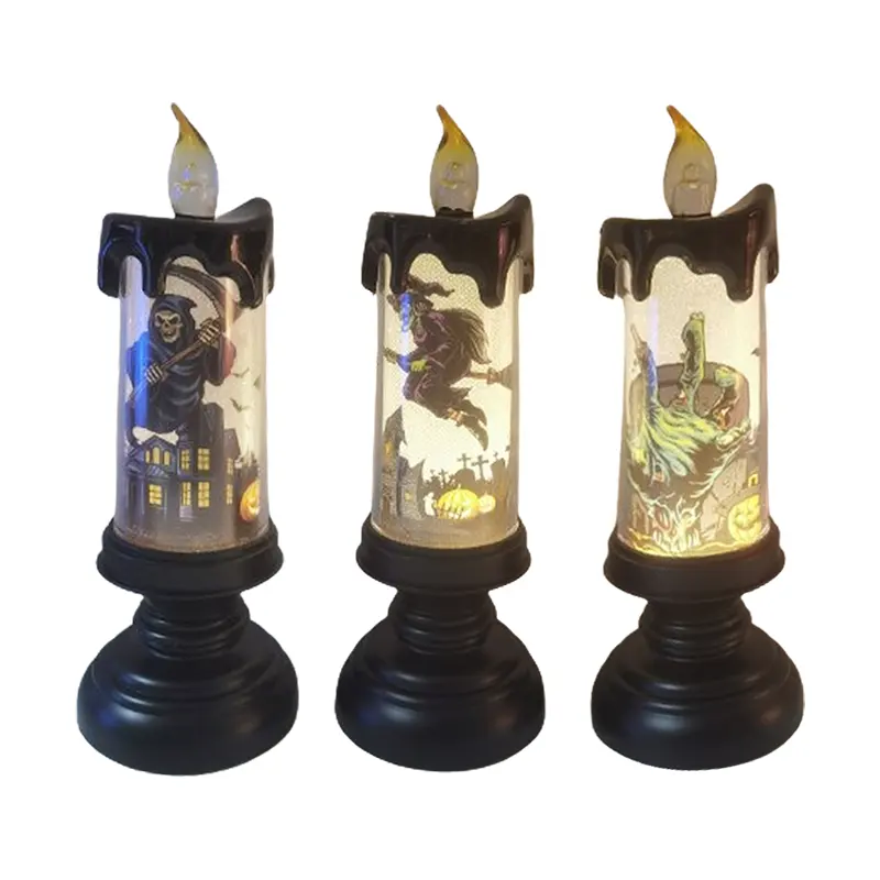 Bestseller bianco caldo luce a led premium guality decorazione per la casa regalo di Halloween vorticoso lampada a candela con lampada ad acqua lanterna