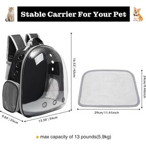 Mochila transportadora para gatos Vivicreate, transparente, tipo burbuja, para viajes y senderismo, hasta 20 libras, diseño de malla transpirable - Product Image 4