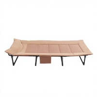 Lits de camping ergonomiques d'extérieur, confortables, avec coussin épais, design moderne, pliables, en acier inoxydable, pour la plage, le parc et le camping