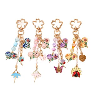 Nuevos modelos transfronterizos: Llaveros de cuentas, llaveros de mariposa, mariquita y flor, y dijes para bolsos, los más vendidos y clasificados. - Product Image 2