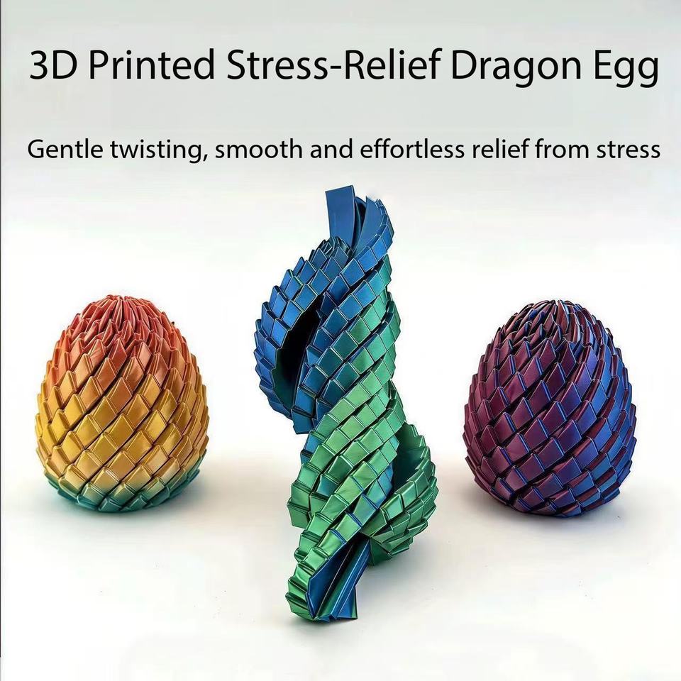 Eco-friendly PLA 3D-printed Slime Capsule Toy Twisty Fidget Dragon Egg ...