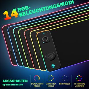 لوحة ماوس لاسلكية للشحن بتقنية RGB كبيرة الحجم مخصصة 3 في 1 مقاومة للماء للألعاب - Product Image 4