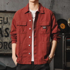 Vintage Cool Men's Cotton Bomber <strong>Jacket</strong> 2025 New American Style Heavyweight Streetwear Spring <strong>Mandarin</strong> <strong>Collar</strong> Hunting - Product Image 4